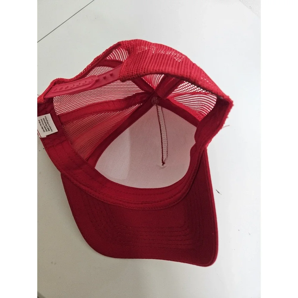 Bass Pro Shops Hat Men's One Size Adjustable Snap Back‎ Red Mesh Trucker